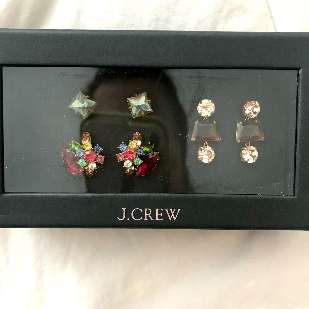 J crew gemstone earring set